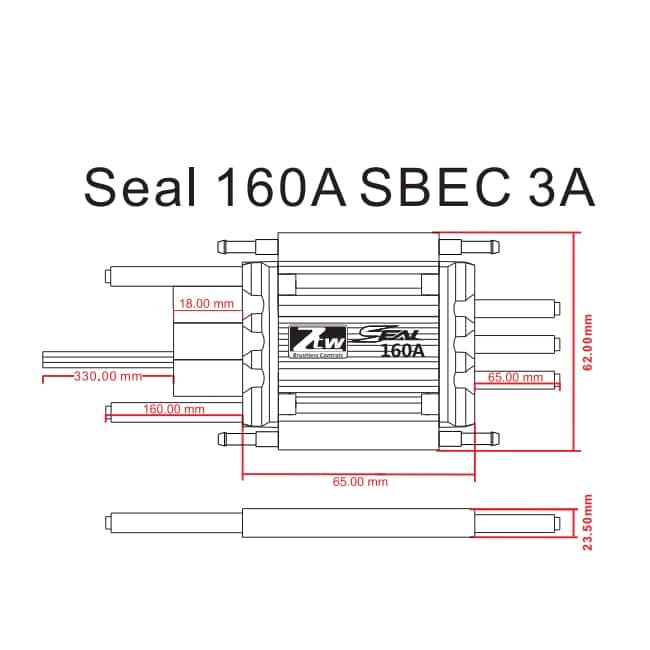 Seal Series ESC 160A SBEC 3A 2S-6S | ZTW - Image 2