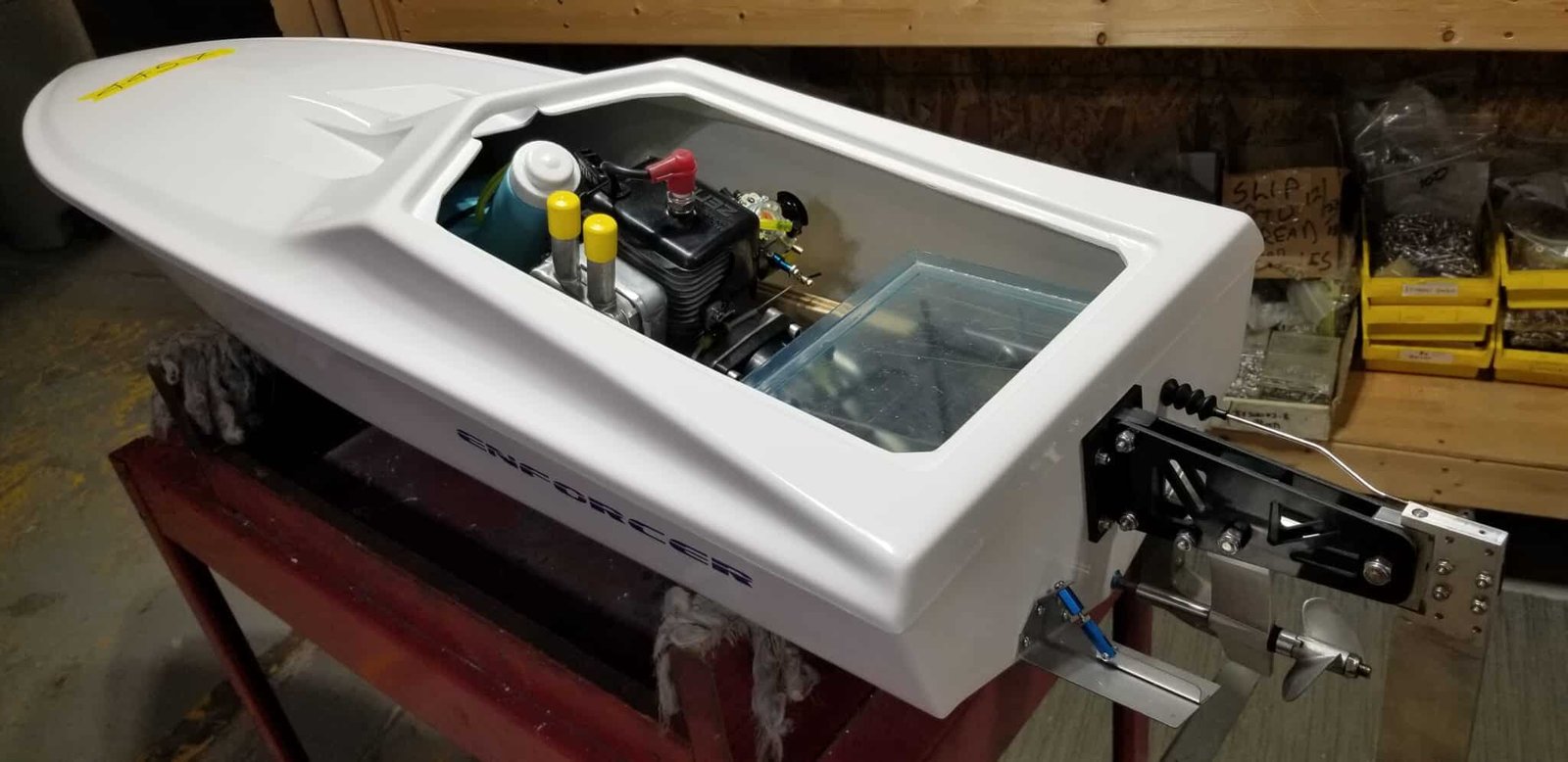 White Enforcer Super G w/ Blue Hardware - Image 3