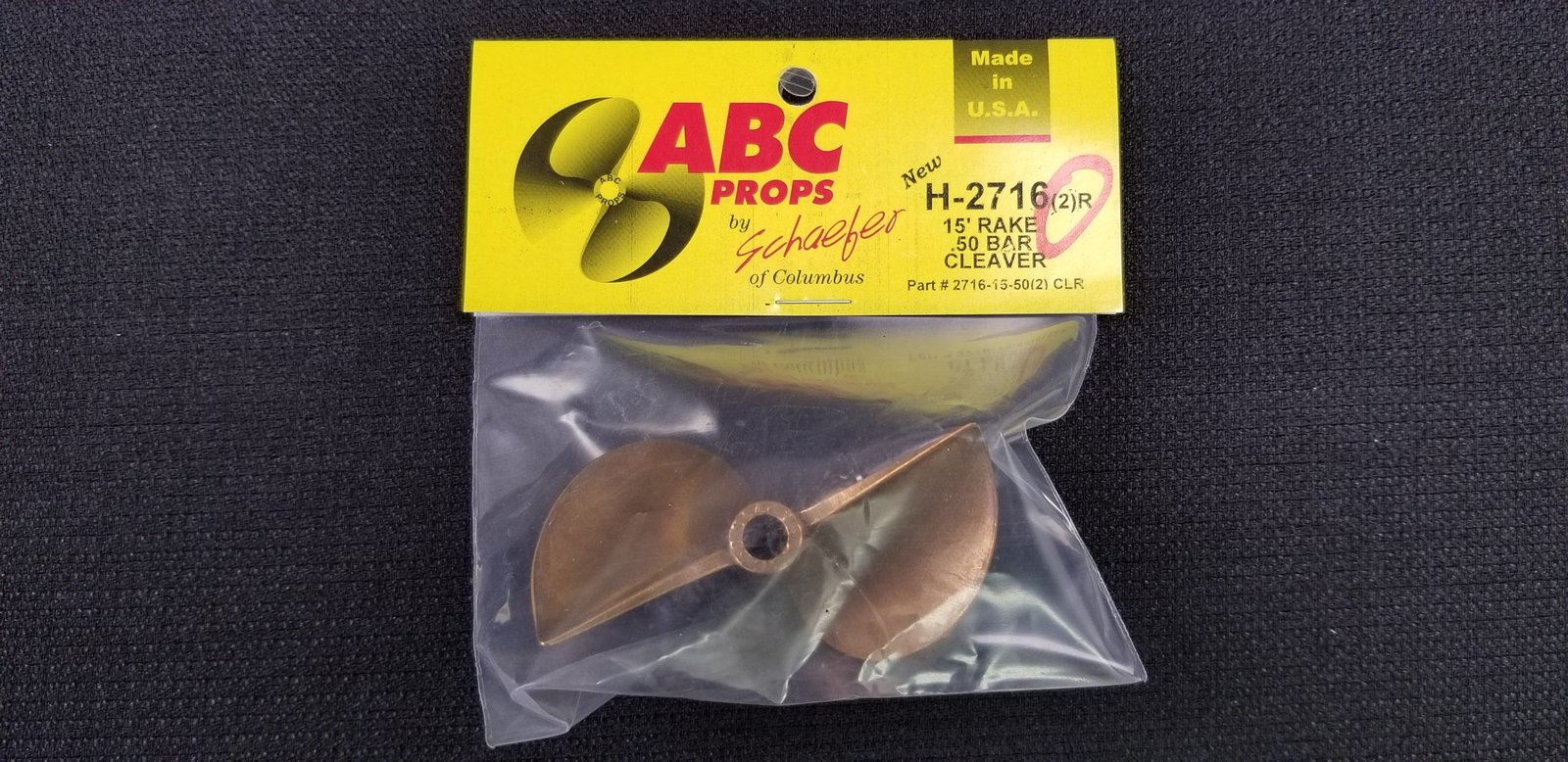 2716 2 Blade Cleaver Propeller Right - RC Boat Propeller | ABC Props