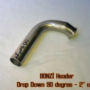 BONZI Header - Drop Down 90 degree - 2" offset (Stainless Steel